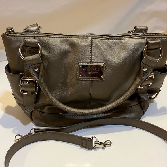 Relic Satchel bag in silvery gold gunmetal color size M/L with handles and strap - Picture 3 of 11
